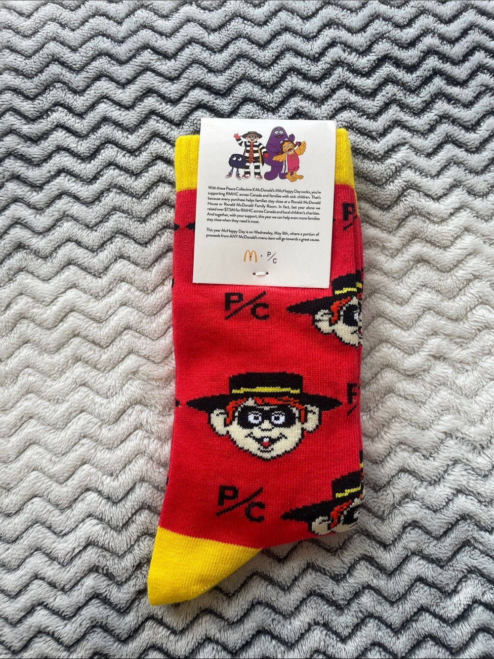 BNWT McDonald's Peace Collective Hamburgler McHappy Day Crew Socks O/S